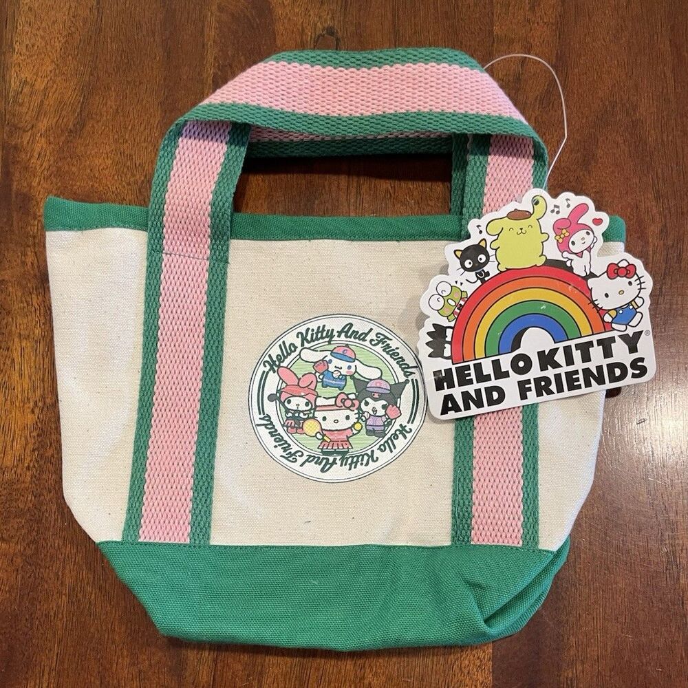 Hello Kitty and Friends Girls Friends Together Mini Cotton Canvas Tote Bag NWT